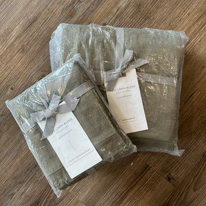 Anthropologie Luxe Linen Blend Queen Duvet and Pair of Standard Shams